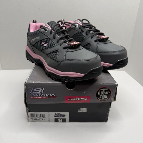Skechers Shoes - Skechers Work DLites SR Tottle Comp Toe Slip Resistant Shoes Womens 9 76528/GYPK